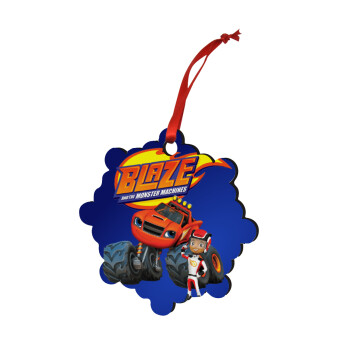 Ο Μπλέιζ και οι Φίλοι του, Christmas ornament snowflake wooden 7.5cm