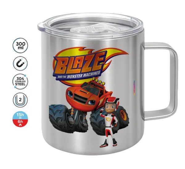 Ο Μπλέιζ και οι Φίλοι του — Double-walled stainless steel mug 300ml with temperature-retaining lid