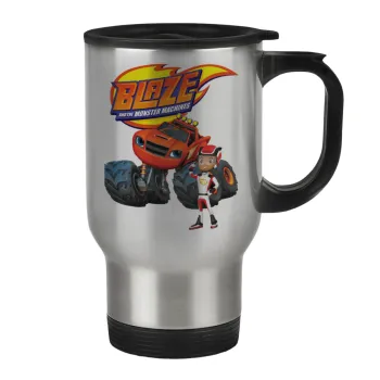 Ο Μπλέιζ και οι Φίλοι του, Κούπα ταξιδιού ανοξείδωτη με καπάκι, διπλού τοιχώματος (θερμό) 450ml