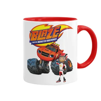 Ο Μπλέιζ και οι Φίλοι του, Κούπα χρωματιστή κόκκινη, κεραμική, 330ml