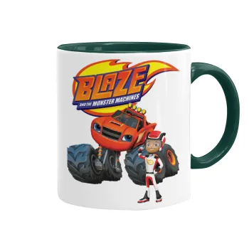 Ο Μπλέιζ και οι Φίλοι του, Κούπα χρωματιστή πράσινη, κεραμική, 330ml