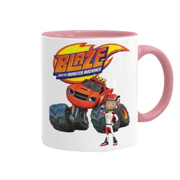 Ο Μπλέιζ και οι Φίλοι του, Κούπα χρωματιστή ροζ, κεραμική, 330ml