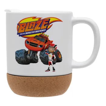 Ο Μπλέιζ και οι Φίλοι του, Κούπα, κεραμική με βάση φελού και καπάκι (ΜΑΤ), 330ml