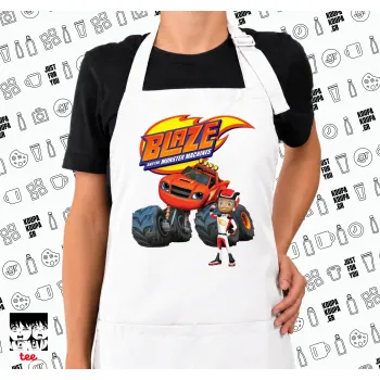 Ο Μπλέιζ και οι Φίλοι του, Ποδιά μακριά Σεφ ολόσωμη με τσέπες white (ΕΝΗΛΙΚΩΝ)