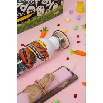 Ο Μπλέιζ και οι Φίλοι του, Πασχαλινή Λαμπάδα με παγούρι μεταλλικό (620ml, stainless steel) & κερί αρωματικό πλακέ (30cm) (ΡΟΖ)