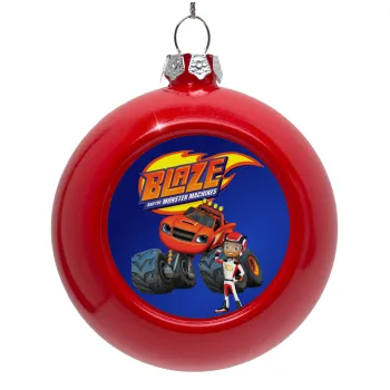 Ο Μπλέιζ και οι Φίλοι του, Στολίδι Χριστουγεννιάτικη μπάλα δένδρου Κόκκινη 8cm