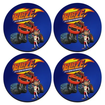 Ο Μπλέιζ και οι Φίλοι του, SET of 4 round wooden coasters (9cm)