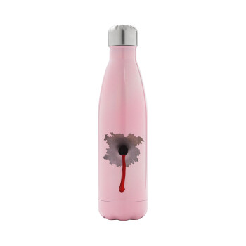 Bullet holes, Metal mug thermos Pink Iridiscent (Stainless steel), double wall, 500ml