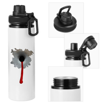 Bullet holes, Metal water bottle with safety cap, aluminum 850ml