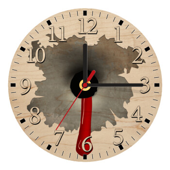 Bullet holes, Ρολόι τοίχου ξύλινο plywood (20cm)