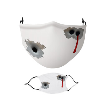 Bullet holes, Μάσκα υφασμάτινη Ενηλίκων πολλαπλών στρώσεων με υποδοχή φίλτρου