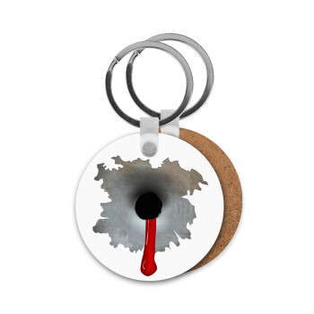 Bullet holes, Μπρελόκ Ξύλινο στρογγυλό MDF Φ5cm