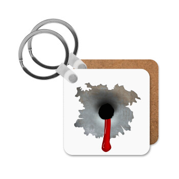 Bullet holes, Μπρελόκ Ξύλινο τετράγωνο MDF