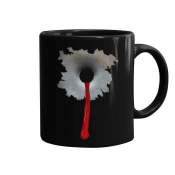 Bullet holes, Mug black, ceramic, 330ml