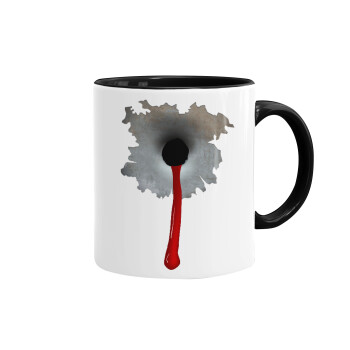 Bullet holes, Mug colored black, ceramic, 330ml