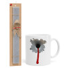Easter Set, Ceramic Cup (330ml) & Easter aromatic flat candle (30cm) (GRAY)