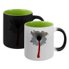 Κούπα Μαγική εσωτερικό πράσινο, κεραμική 330ml που αλλάζει χρώμα με το ζεστό ρόφημα
