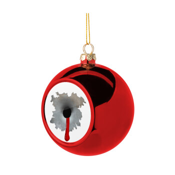 Bullet holes, Christmas tree ball Red 8cm