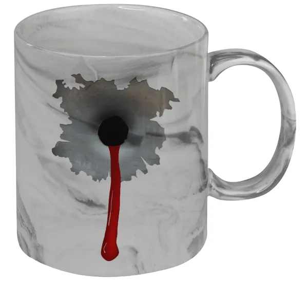 Bullet holes — Mug ceramic marble style, 330ml