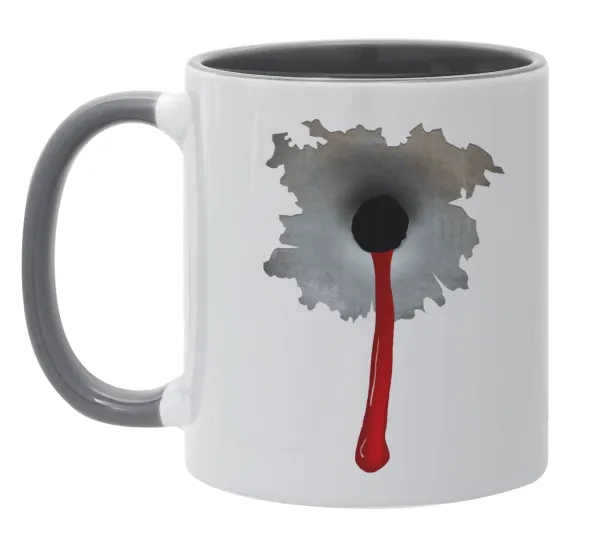 Bullet holes — Κούπα χρωματιστή γκρι, κεραμική, 330ml