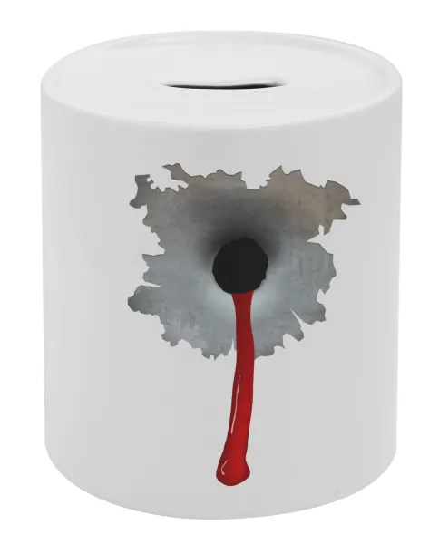 Bullet holes — Porcelain money box with stopper
