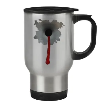 Bullet holes, Κούπα ταξιδιού ανοξείδωτη με καπάκι, διπλού τοιχώματος (θερμό) 450ml