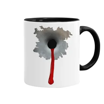 Bullet holes, Κούπα χρωματιστή μαύρη, κεραμική, 330ml