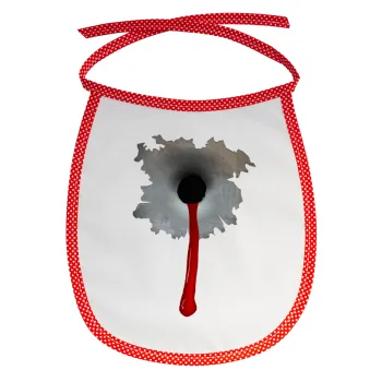 Bullet holes, Σαλιάρα μωρού αλέκιαστη με κορδόνι Κόκκινη