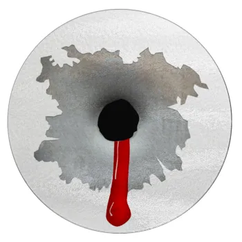 Bullet holes, Επιφάνεια κοπής γυάλινη στρογγυλή (30cm)