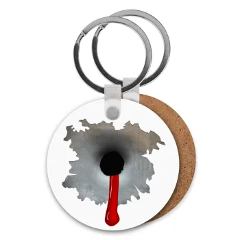 Bullet holes, Μπρελόκ Ξύλινο στρογγυλό MDF Φ5cm