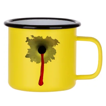 Bullet holes, Metallic enamel MATT Yellow cup 360ml