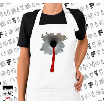 Bullet holes, Ποδιά μακριά Σεφ ολόσωμη με τσέπες white (ΕΝΗΛΙΚΩΝ)