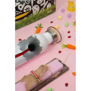 Bullet holes, Πασχαλινή Λαμπάδα με παγούρι μεταλλικό (620ml, stainless steel) & κερί αρωματικό πλακέ (30cm) (ΡΟΖ)