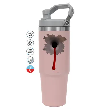 Bullet holes, ΡΟΖ χρώματος Θερμός Ανοξείδωτο 890ml (30oz) με χερούλι