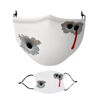 Bullet holes, Μάσκα υφασμάτινη Ενηλίκων πολλαπλών στρώσεων με υποδοχή φίλτρου