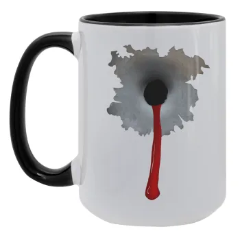Bullet holes, Κούπα Mega 15oz, κεραμική Μαύρη, 450ml