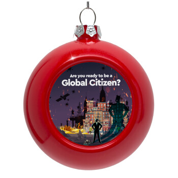 A global Citizen, Red Christmas tree ornament bauble 8cm