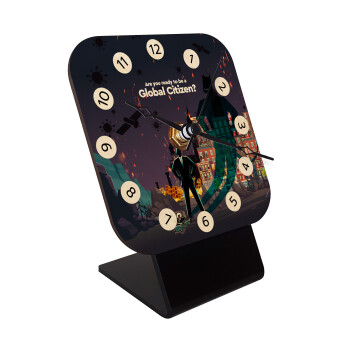 A global Citizen, Επιτραπέζιο ρολόι σε φυσικό ξύλο (10cm)