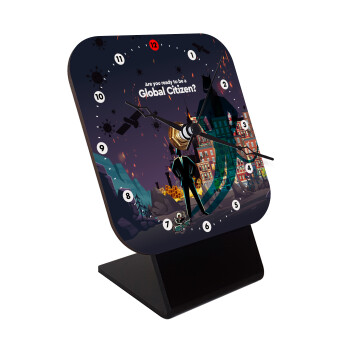 A global Citizen, Επιτραπέζιο ρολόι ξύλινο με δείκτες (10cm)