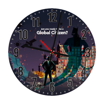 A global Citizen, Ρολόι τοίχου ξύλινο (30cm)