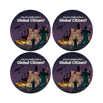 A global Citizen, ΣΕΤ 4 Σουβέρ ξύλινα στρογγυλά (9cm)