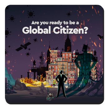 A global Citizen, Τετράγωνο μαγνητάκι ξύλινο 9x9cm