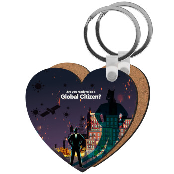 A global Citizen, Μπρελόκ Ξύλινο καρδιά MDF