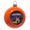 Orange Christmas tree ornament bauble 8cm
