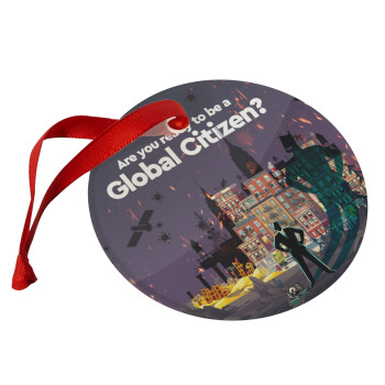A global Citizen, Χριστουγεννιάτικο στολίδι γυάλινο 9cm