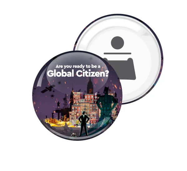 A global Citizen — Round magnet and beer bottle opener, 5.9cm