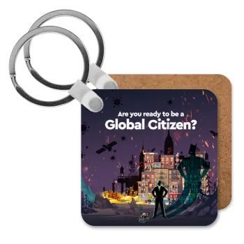 A global Citizen, Μπρελόκ Ξύλινο τετράγωνο MDF