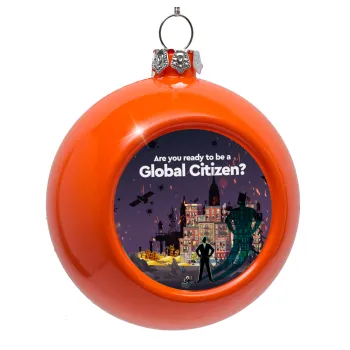 A global Citizen, Στολίδι Χριστουγεννιάτικη μπάλα δένδρου Πορτοκαλί 8cm
