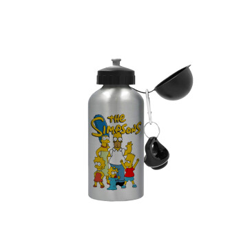 The Simpsons, Μεταλλικό παγούρι νερού, Ασημένιο, αλουμινίου 500ml