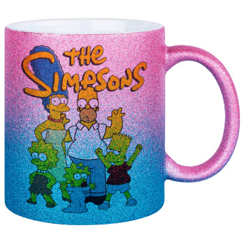 The Simpsons, Κούπα Χρυσή/Μπλε Glitter, κεραμική, 330ml